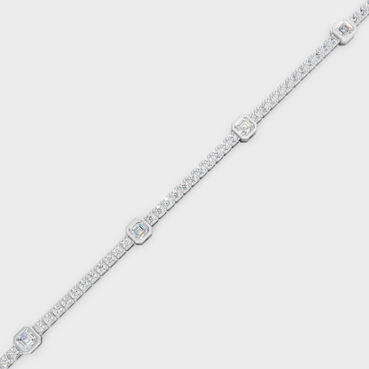 Luxury Asscher Diamond Bracelet White Gold Jewelry