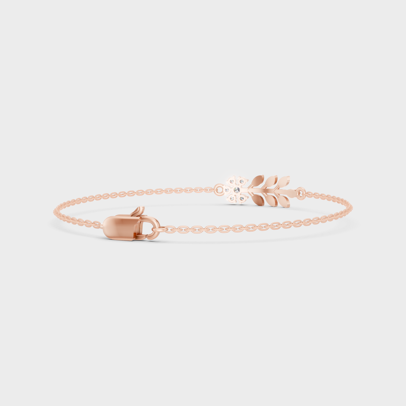 Rose Gold Round Diamond Bracelet 0.12 Ct Ethical Sparkle Design