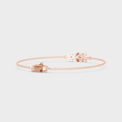 Rose Gold Round Diamond Bracelet 0.12 Ct Ethical Sparkle Design