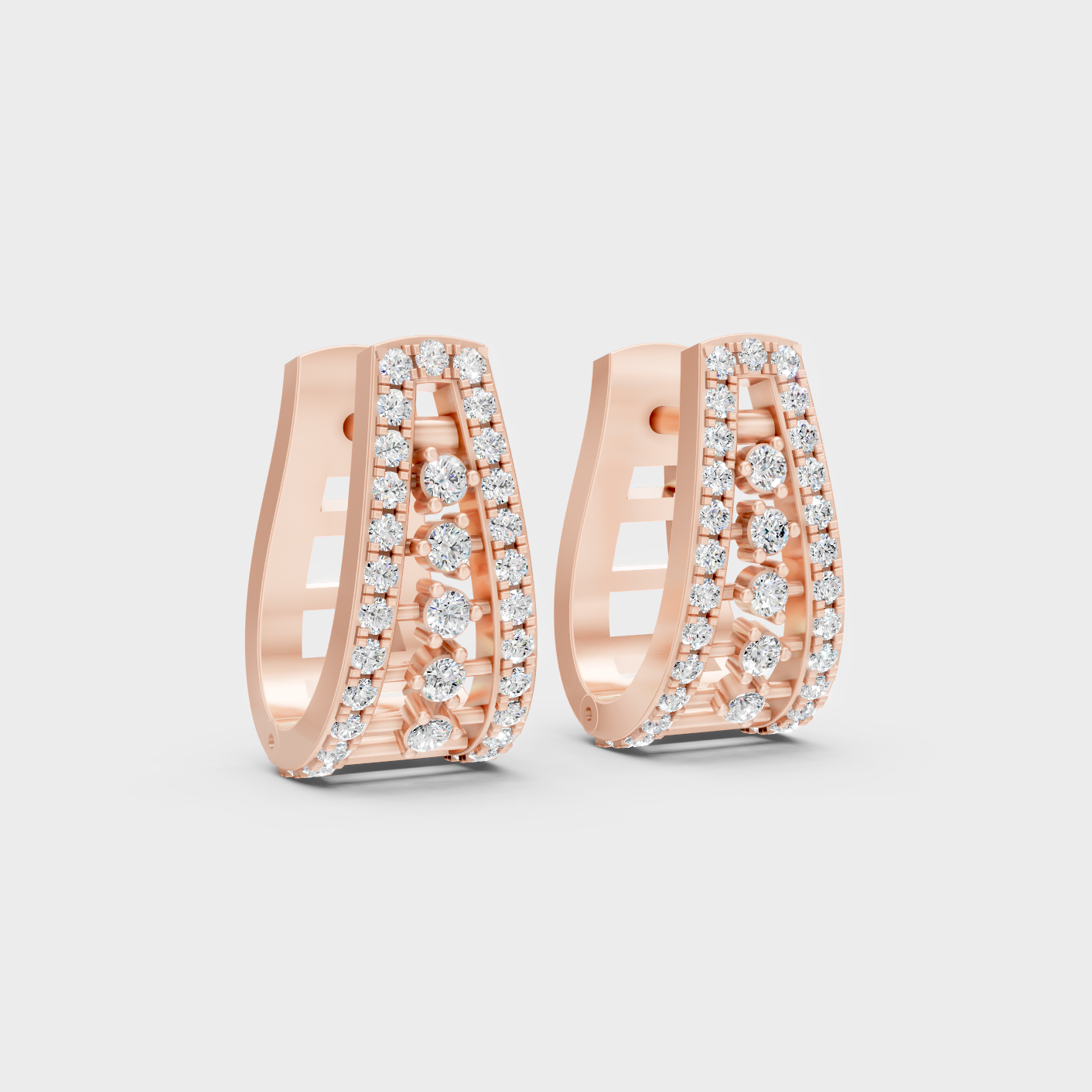 Rose Gold Round Diamond Hoop Earrings 0.265 Ct Each Ethical Lab Grown Jewelry