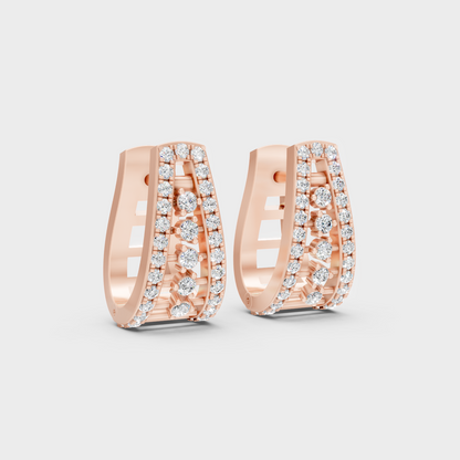 Rose Gold Round Diamond Hoop Earrings 0.265 Ct Each Ethical Lab Grown Jewelry