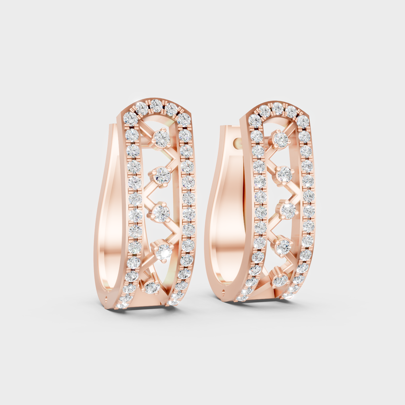 Rose Gold Round Diamond Hoop Earrings 0.195 Ct Each Ethical Lab Grown Jewelry