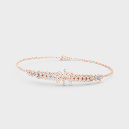 Premium Round Diamond Bracelet 0.43 Ct Lab Grown In Rose Gold Everyday Fine Jewelry