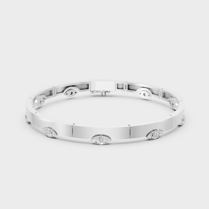Platinum Round Diamond Bracelet 0.62 Ct Designer Fine Jewelry