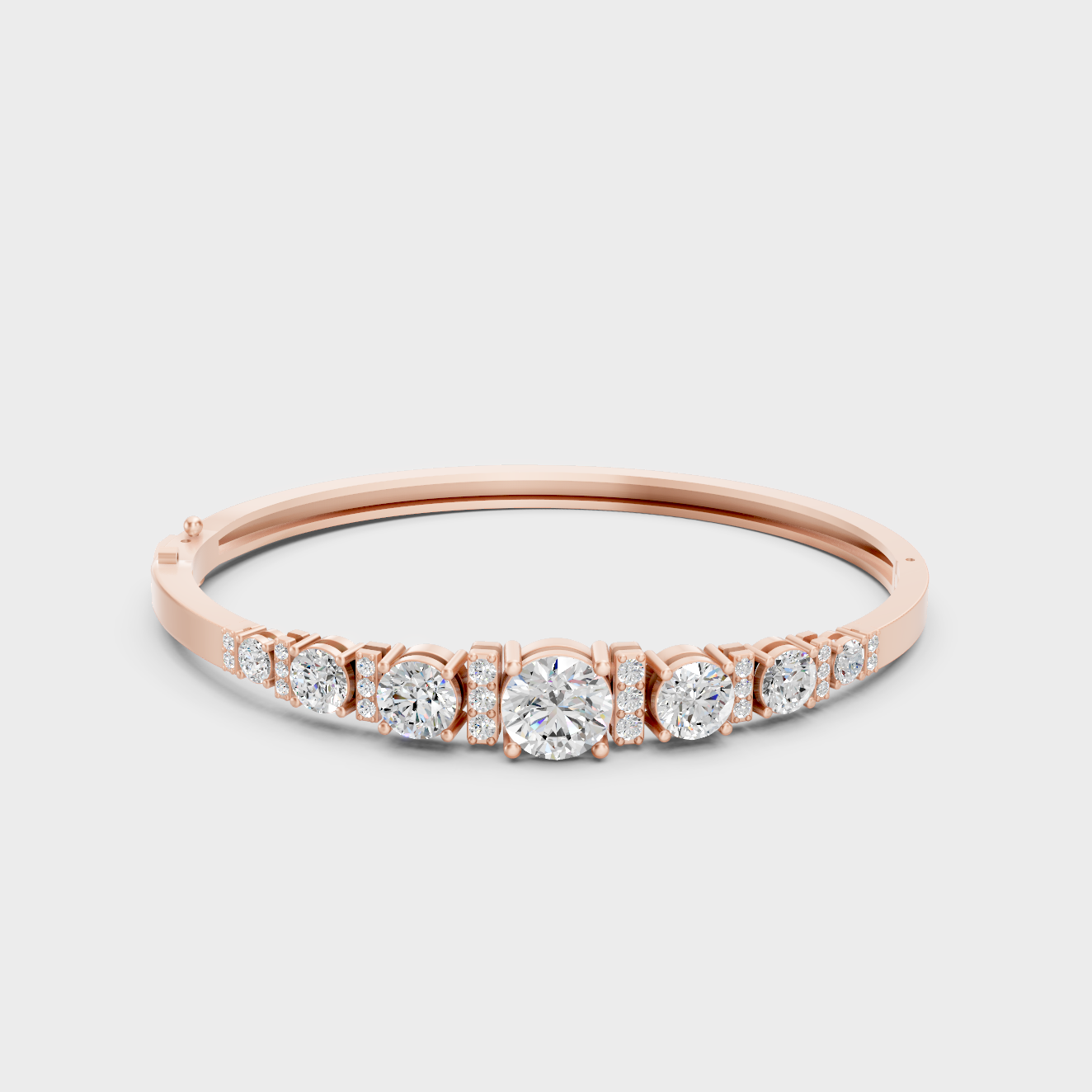 Premium Round Diamond Oval Bracelet 5.15 Ct Lab Grown In Rose Gold High End Design