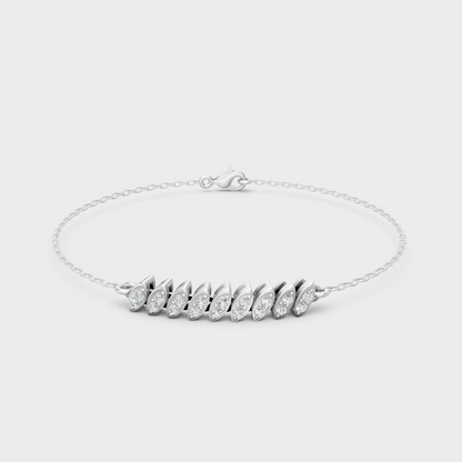 White Gold Round Diamond Bracelet 0.22 Ct Modern Minimal Luxury