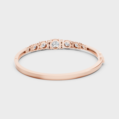 Rose Gold Luxury Round Diamond Oval Bracelet 5.15 Ct Lab Grown Bold Statement