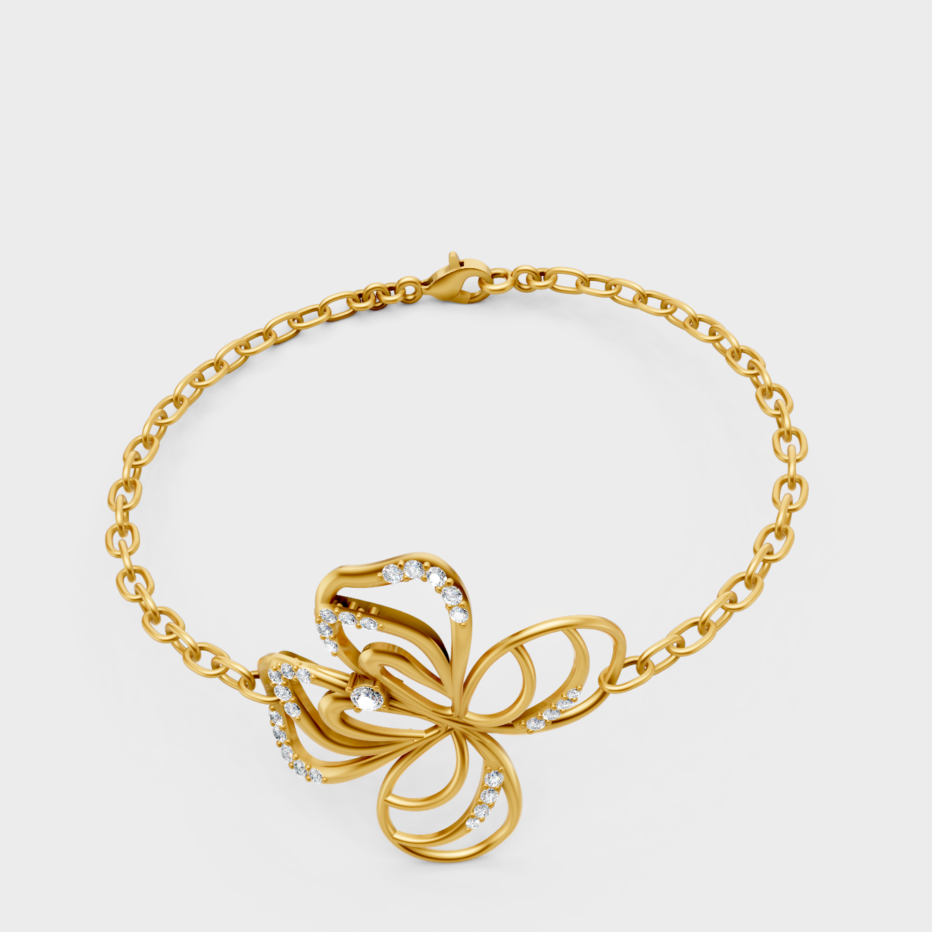 Yellow Gold Lab Grown Round Diamond Bracelet 0.38 Ct Premium Jewelry