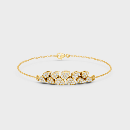 0.24 Ct Round Cut Lab Grown Diamond Chain Bracelet In Yellow Gold Minimal Luxury Jewelry