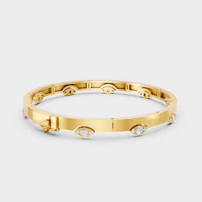 Yellow Gold Lab Grown Round Diamond Bracelet 0.62 Ct Premium Jewelry