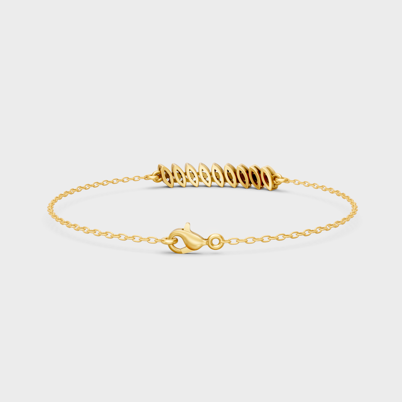 9K 14K 18K Yellow Gold Round Diamond Bracelet 0.22 Ct Lab Created Minimal Luxury