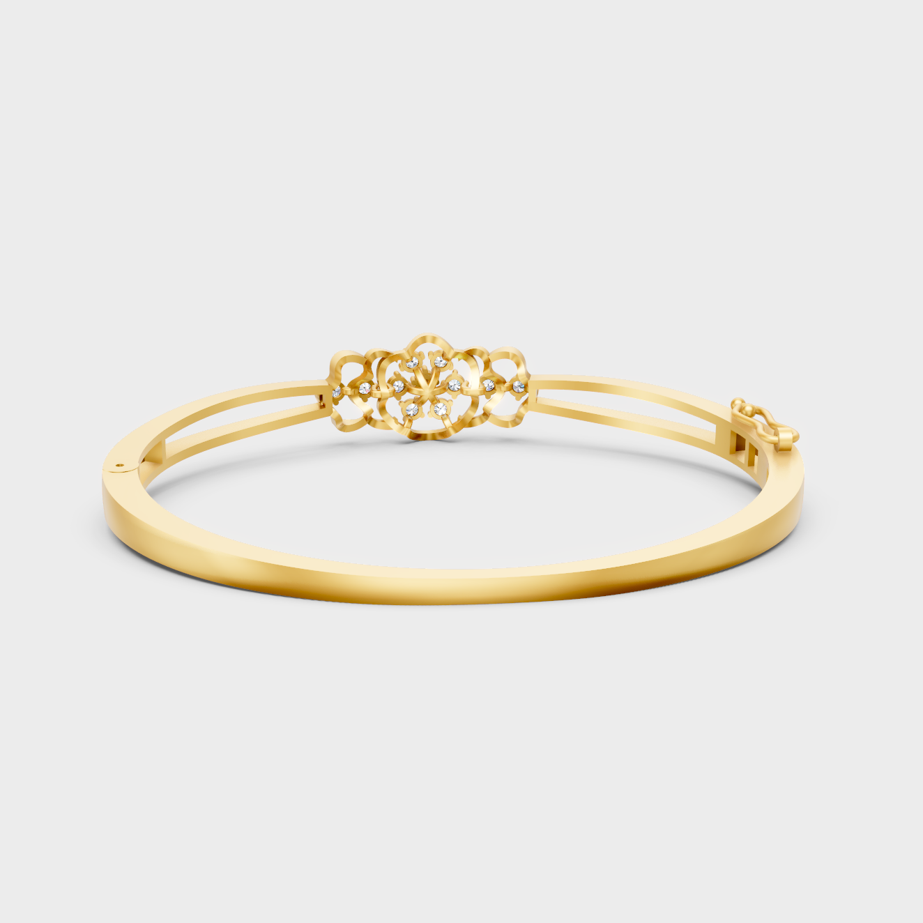 Elegant Yellow Gold Round Diamond Oval Bracelet 0.32 Ct Lab Created Daily Wear