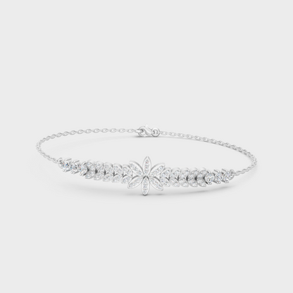 White Gold Round Diamond Bracelet 0.43 Ct Modern Luxury Jewelry