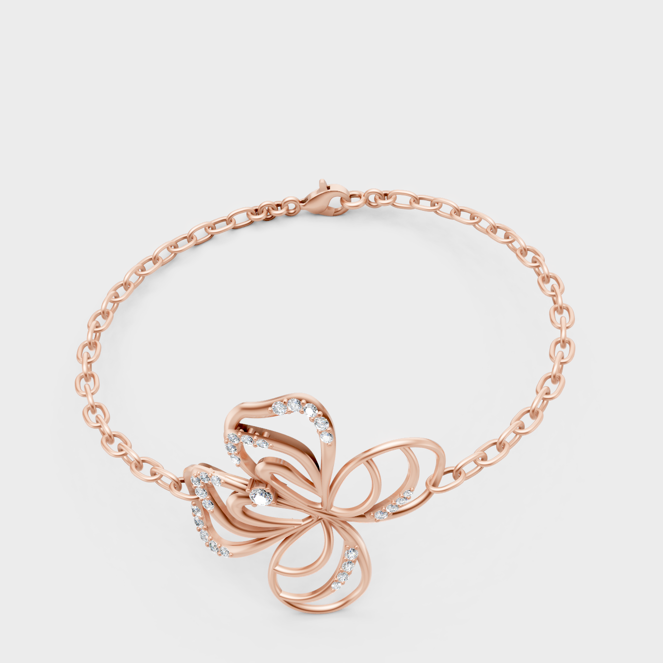 Rose Gold Round Diamond Bracelet 0.38 Ct Ethical Sparkle Design