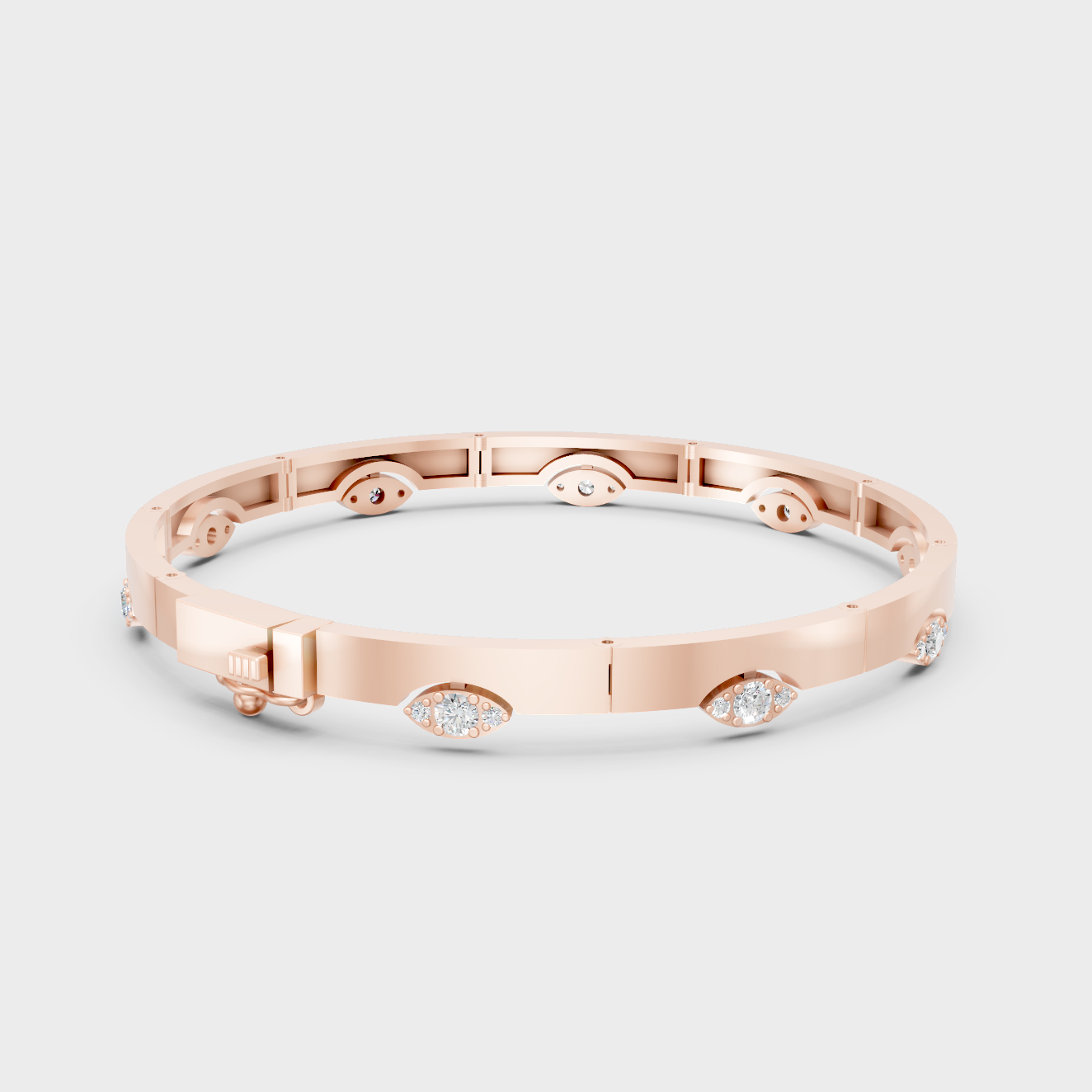Rose Gold Round Diamond Bracelet 0.62 Ct Ethical Sparkle Style