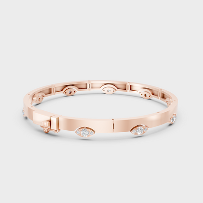 Rose Gold Round Diamond Bracelet 0.62 Ct Ethical Sparkle Style