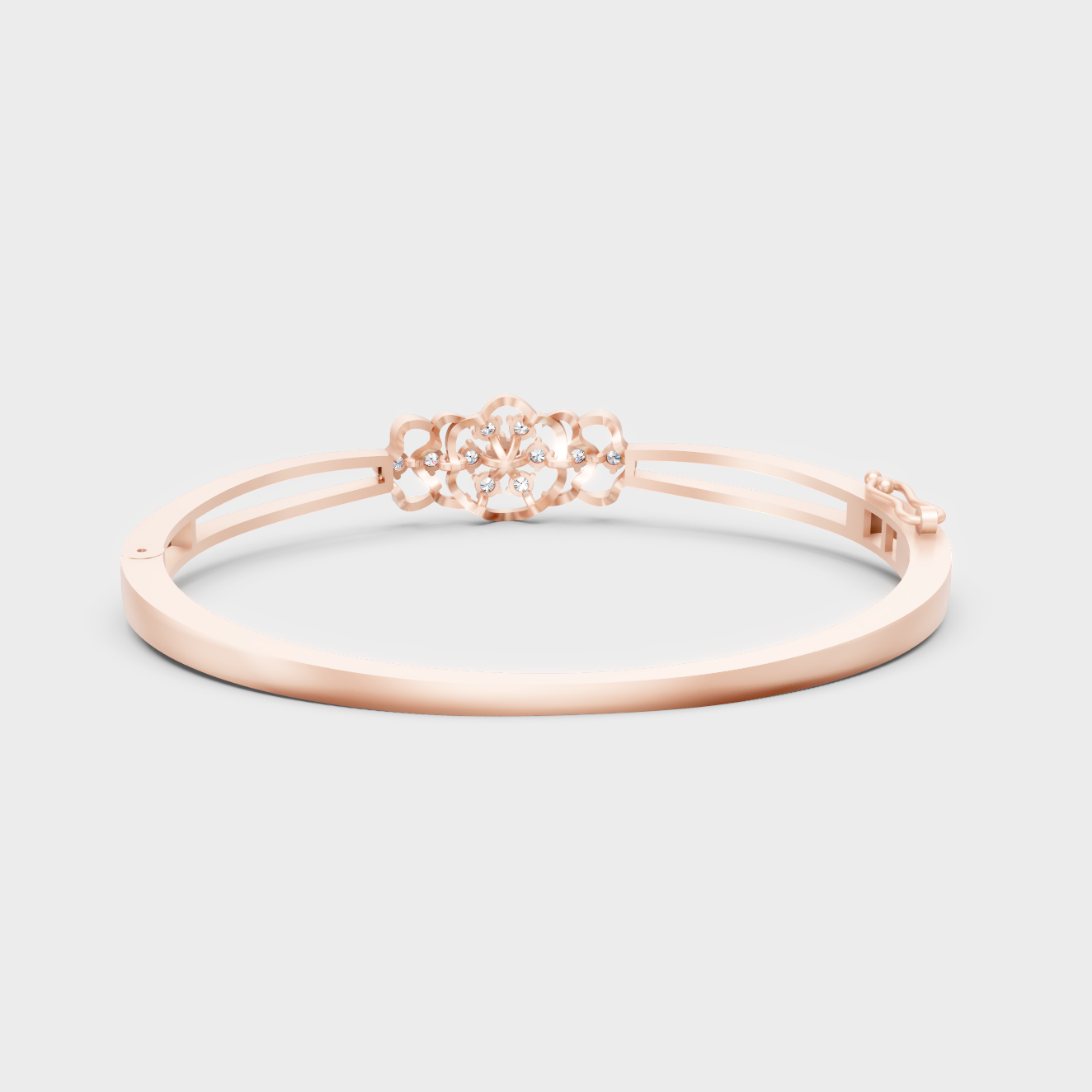 Rose Gold Luxury Round Diamond Oval Bracelet 0.32 Ct Lab Grown Contemporary Style