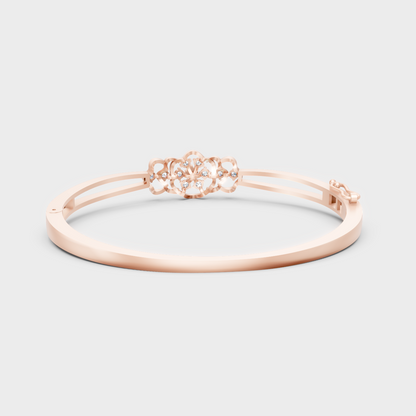 Rose Gold Luxury Round Diamond Oval Bracelet 0.32 Ct Lab Grown Contemporary Style