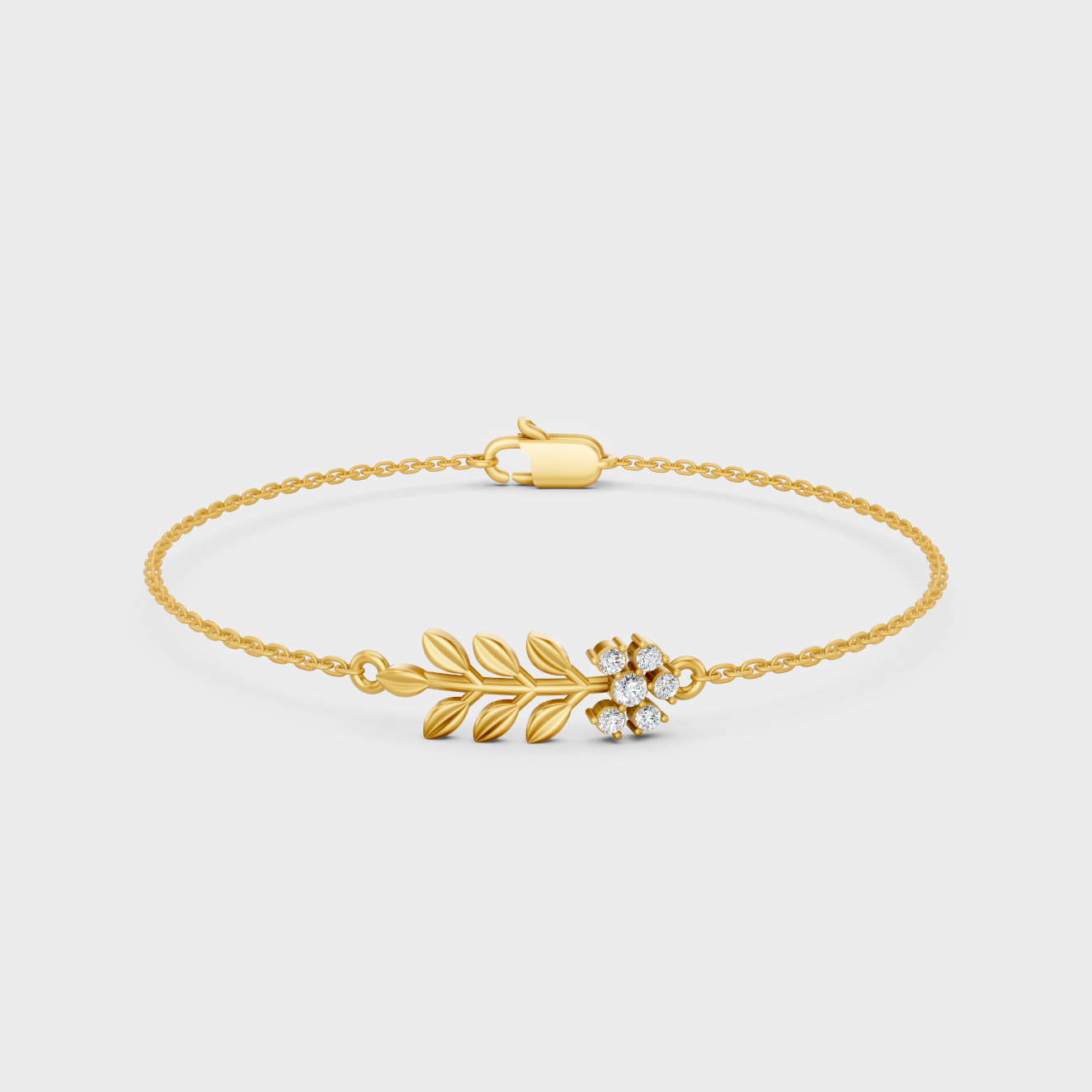 0.12 Ct Round Cut Lab Grown Diamond Bracelet In Yellow Gold Minimal Luxury Jewelry