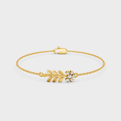 0.12 Ct Round Cut Lab Grown Diamond Bracelet In Yellow Gold Minimal Luxury Jewelry