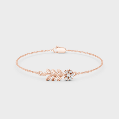Elegant Round Diamond Bracelet 0.12 Ct Lab Grown In Rose Gold Everyday Fine Jewelry
