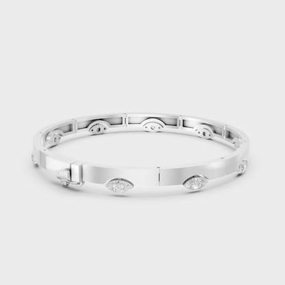 White Gold Classic Round Diamond Bracelet 0.62 Ct Certified Jewelry