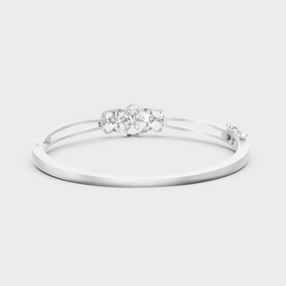 White Gold Minimal Round Diamond Oval Bracelet 0.32 Ct Lab Grown Fine Jewelry