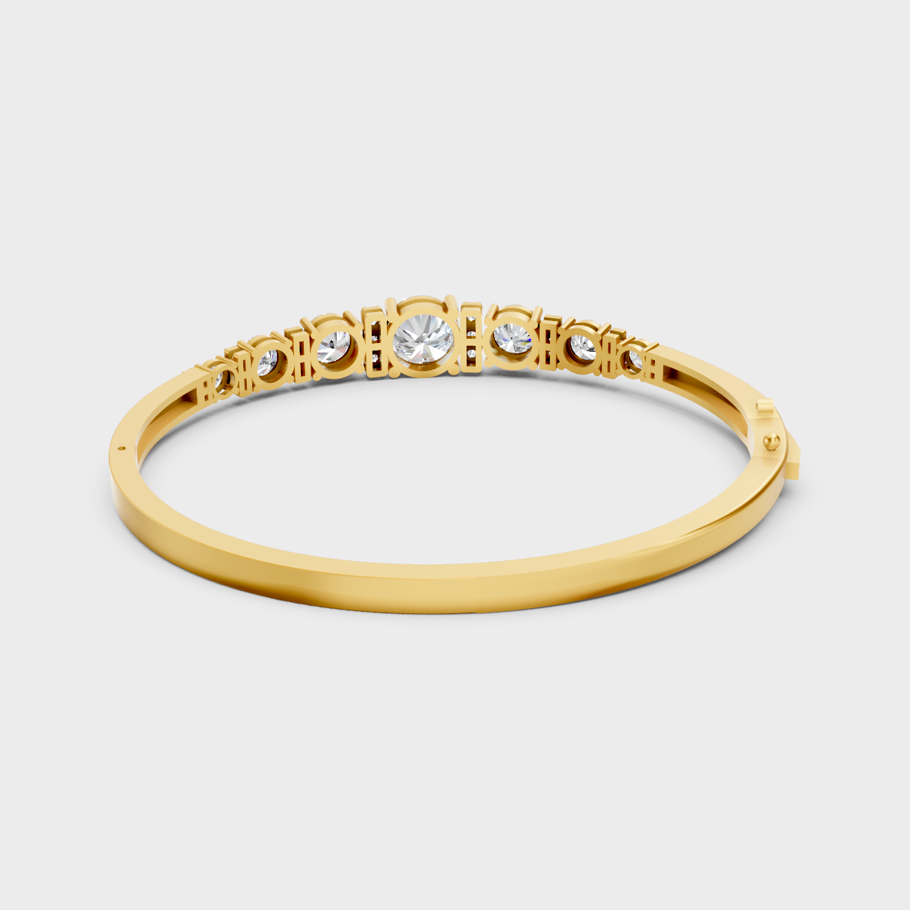 Elegant Yellow Gold Round Diamond Oval Bracelet 5.15 Ct Lab Created High Impact Look