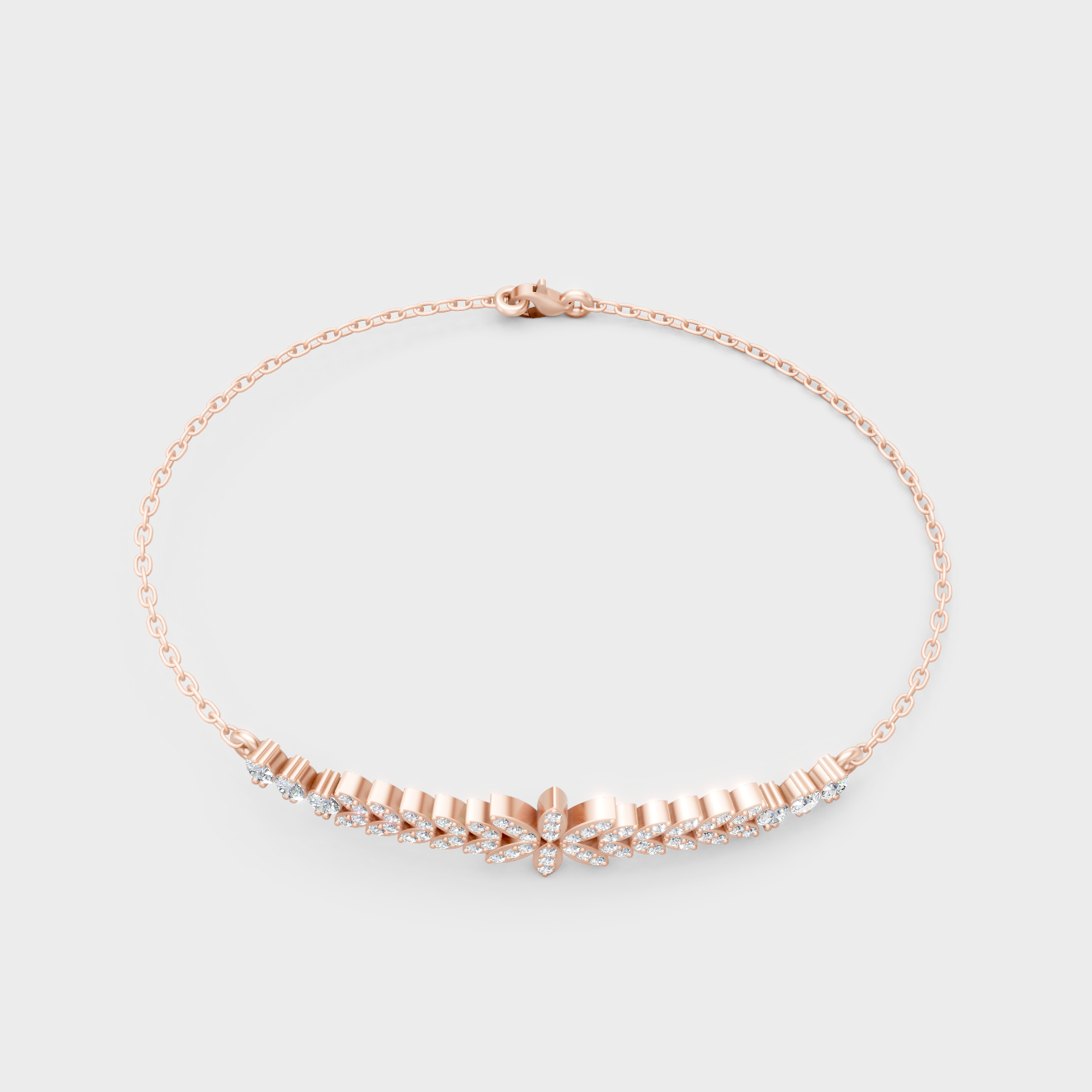 Rose Gold Round Diamond Bracelet 0.43 Ct Ethical Sparkle Style