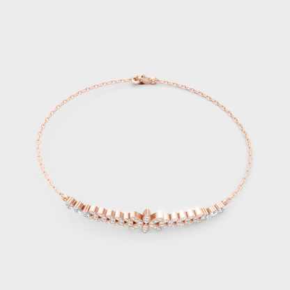 Rose Gold Round Diamond Bracelet 0.43 Ct Ethical Sparkle Style