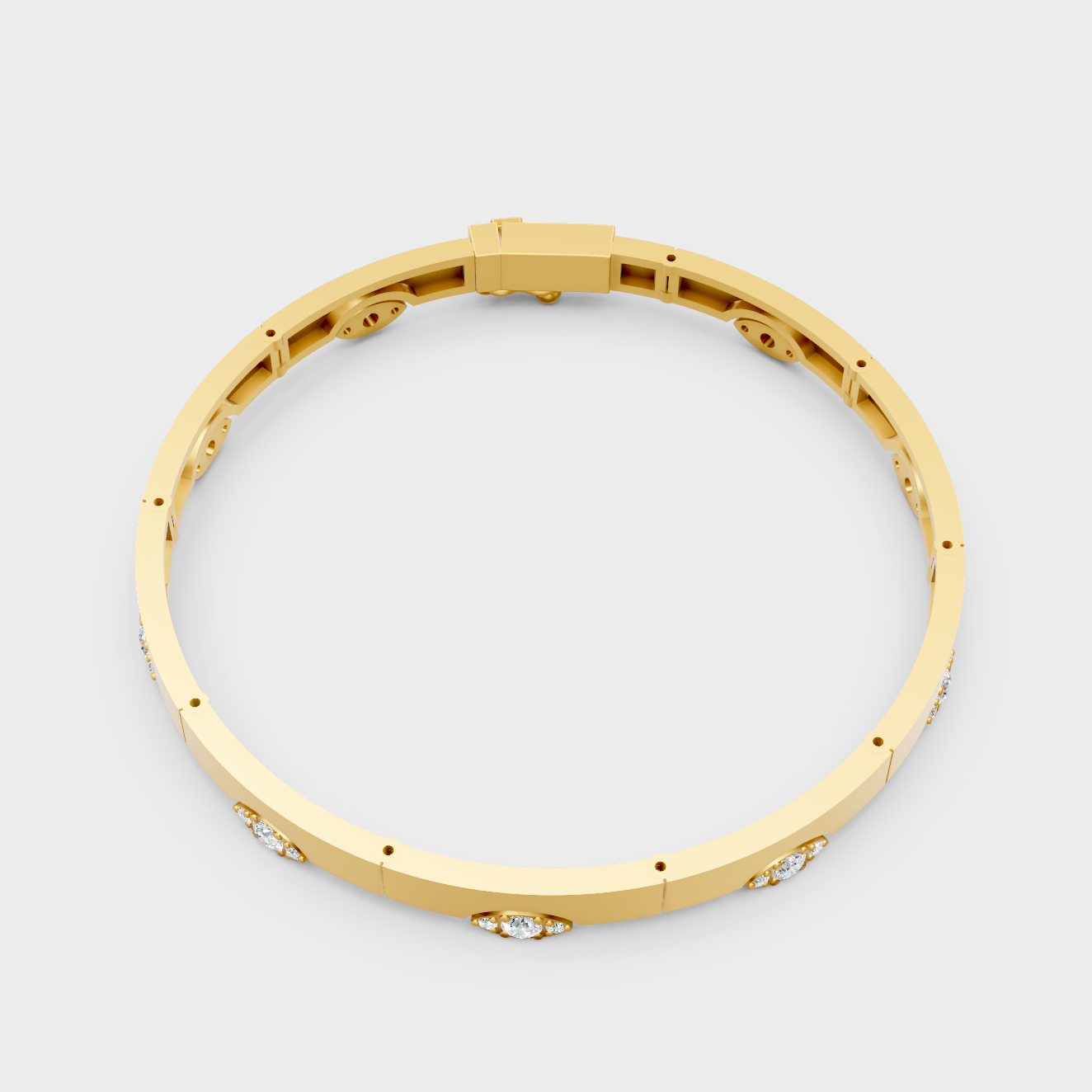 9K 14K 18K Yellow Gold Round Diamond Bracelet 0.62 Ct Lab Grown Fine Jewelry