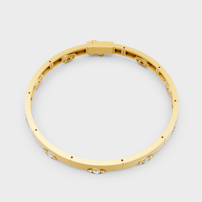 9K 14K 18K Yellow Gold Round Diamond Bracelet 0.62 Ct Lab Grown Fine Jewelry
