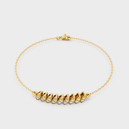 Yellow Gold Lab Grown Round Diamond Bracelet 0.22 Ct Premium Minimal Jewelry