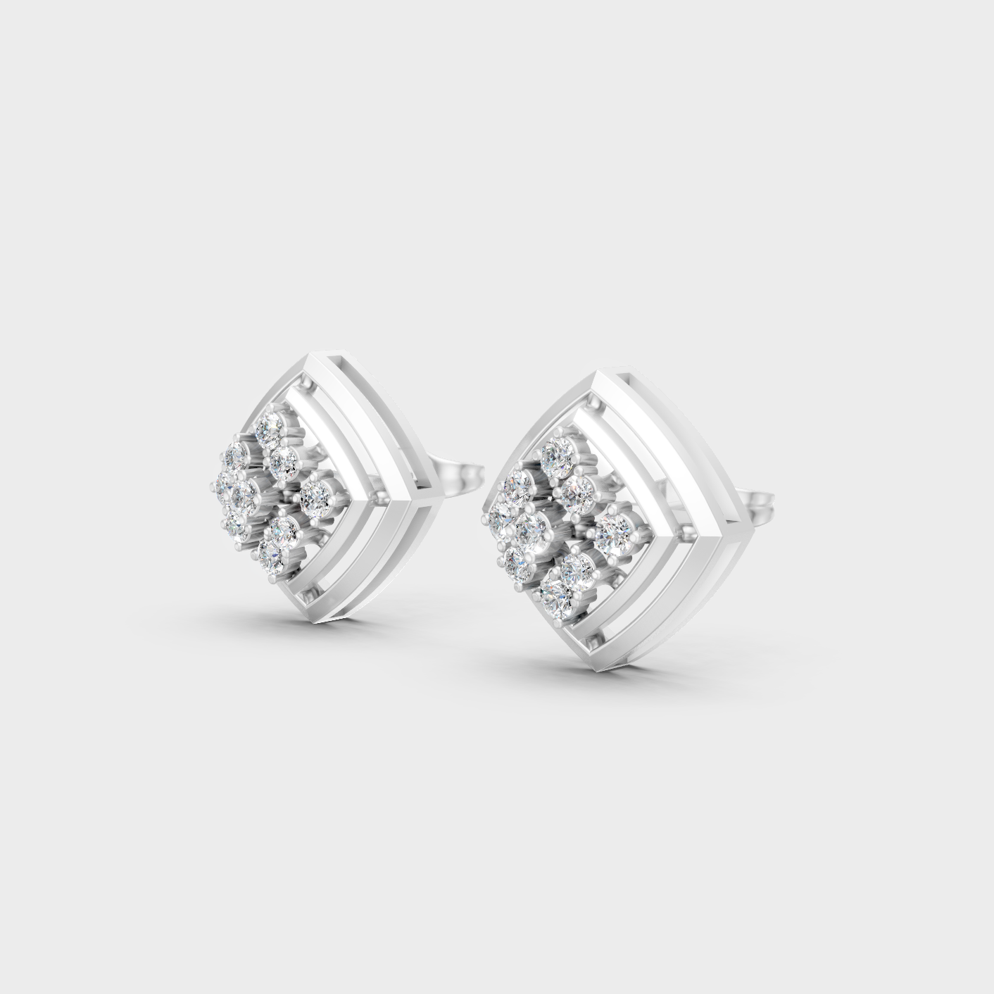 White Gold Round Diamond Stud Earrings 0.64 Ct Lab Grown Timeless Style