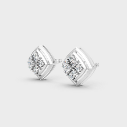 White Gold Round Diamond Stud Earrings 0.64 Ct Lab Grown Timeless Style