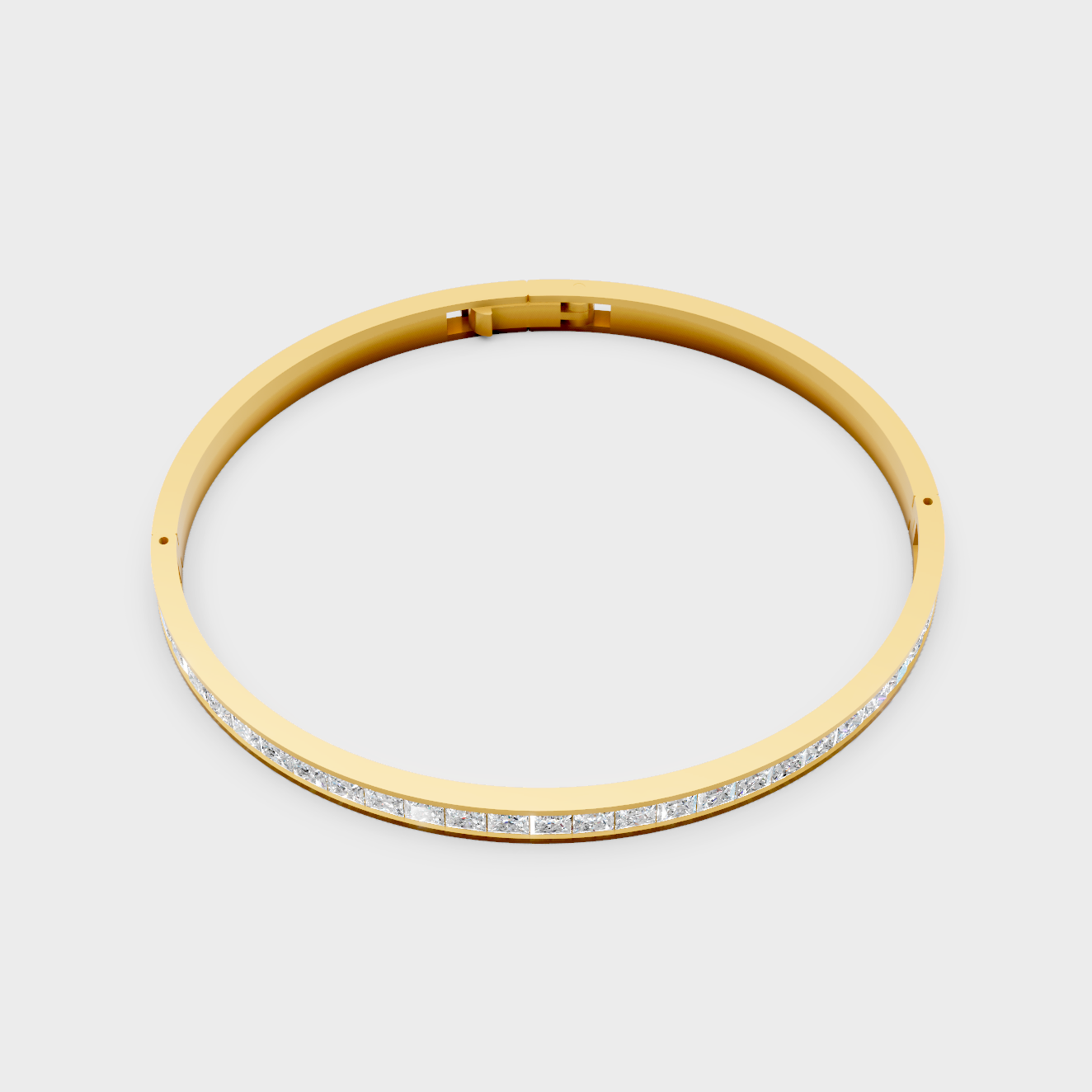 9K 14K 18K Yellow Gold Princess Cut Diamond Oval Bracelet 3.81 Ct Lab Grown Fine Jewelry