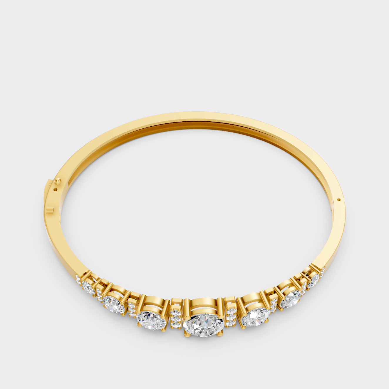 9K 14K 18K Yellow Gold Round Diamond Oval Bracelet 5.15 Ct Lab Grown Fine Jewelry