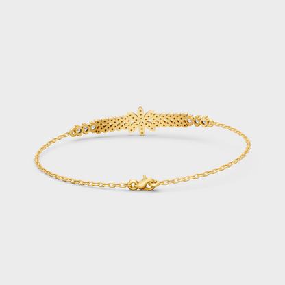 9K 14K 18K Yellow Gold Round Diamond Bracelet 0.43 Ct Lab Grown Fine Jewelry