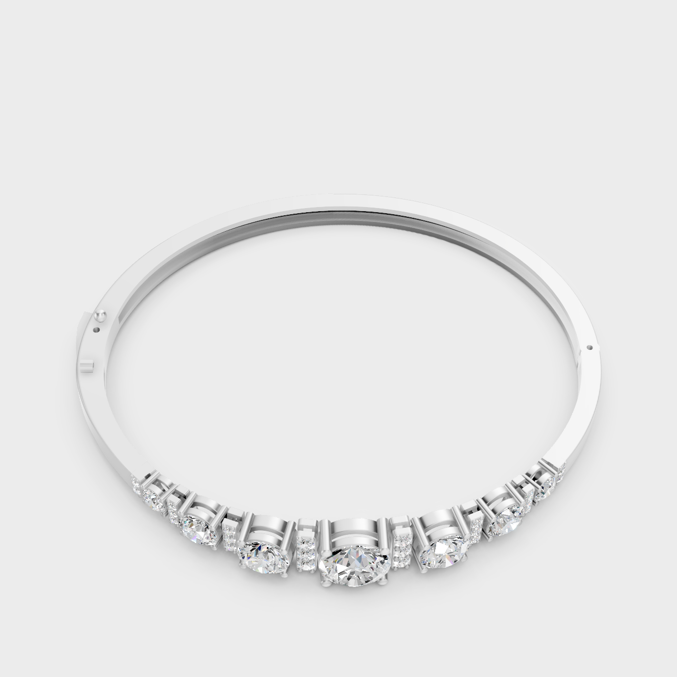 Platinum Round Diamond Oval Bracelet 5.15 Ct Lab Grown Designer Luxury Style