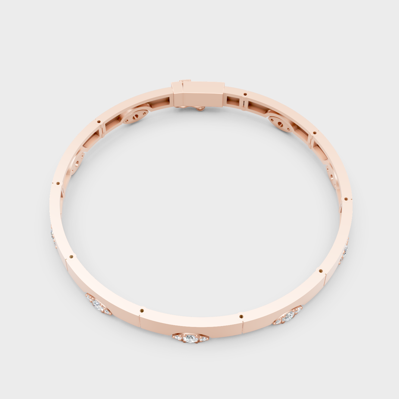 Rose Gold Round Diamond Bracelet 0.62 Ct Everyday Elegant Jewelry