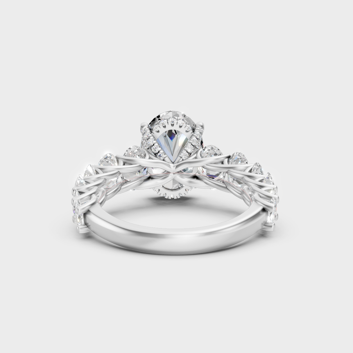 Premium 950 Platinum Hidden Halo Ring Showcasing A 7.13 Carat Oval Sustainable Diamond