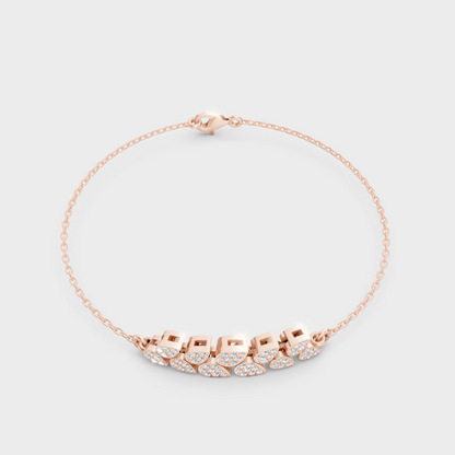 Rose Gold Round Diamond Chain Bracelet 0.24 Ct Ethical Sparkle Style