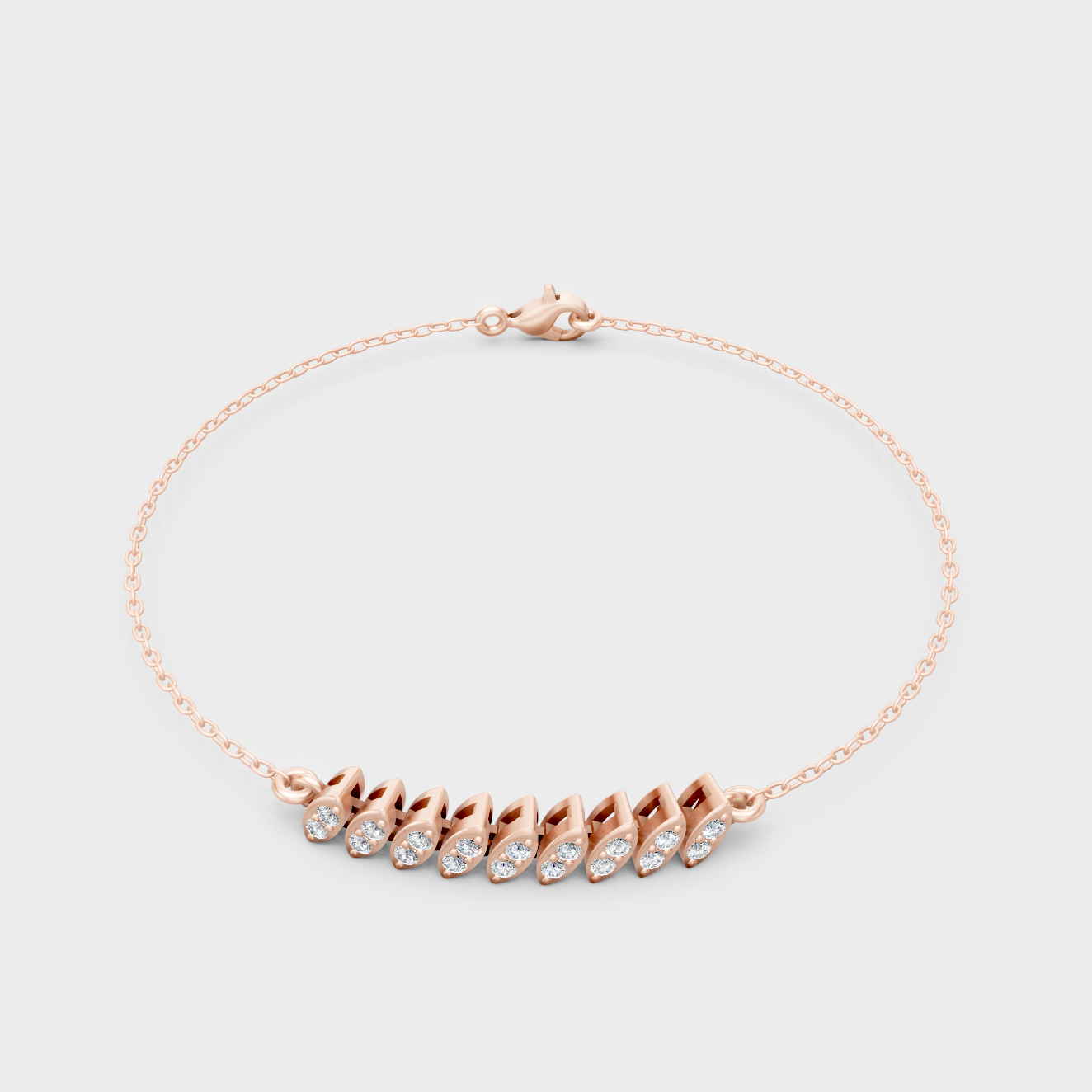 Rose Gold Round Diamond Bracelet 0.22 Ct Ethical Sparkle Style