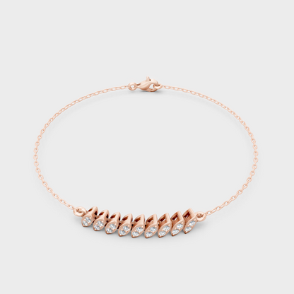 Rose Gold Round Diamond Bracelet 0.22 Ct Ethical Sparkle Style