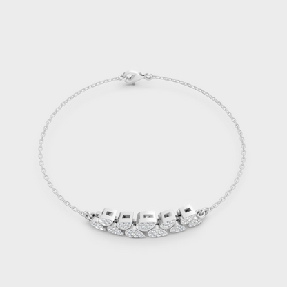 Platinum Diamond Chain Bracelet Round Cut 0.24 Ct Ethical Minimal Jewelry