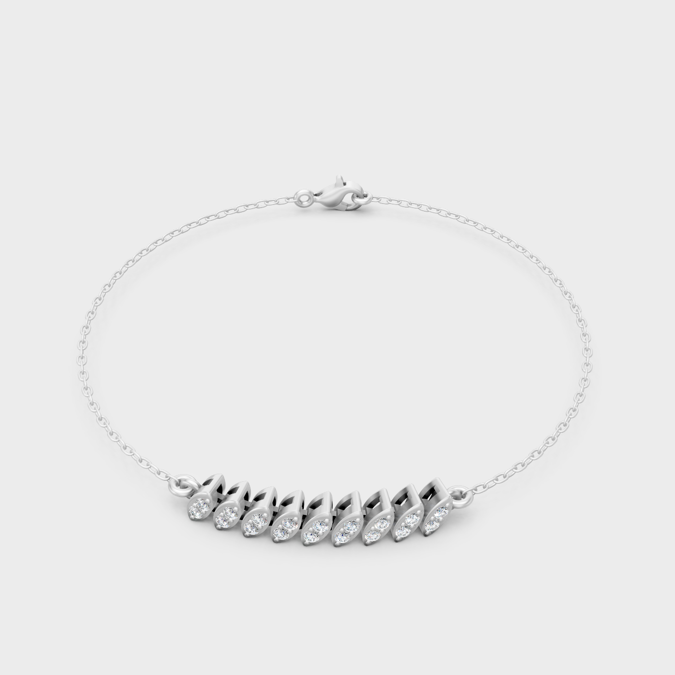 White Gold Classic Round Diamond Bracelet 0.22 Ct Certified Fine Jewelry