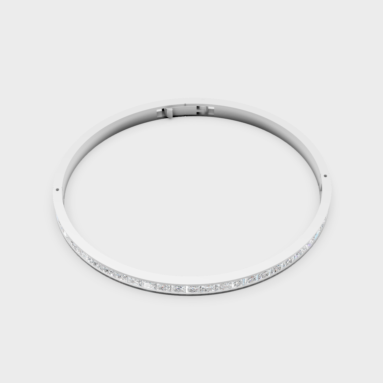 White Gold Princess Cut Diamond Oval Bracelet 3.81 Ct Timeless Luxury