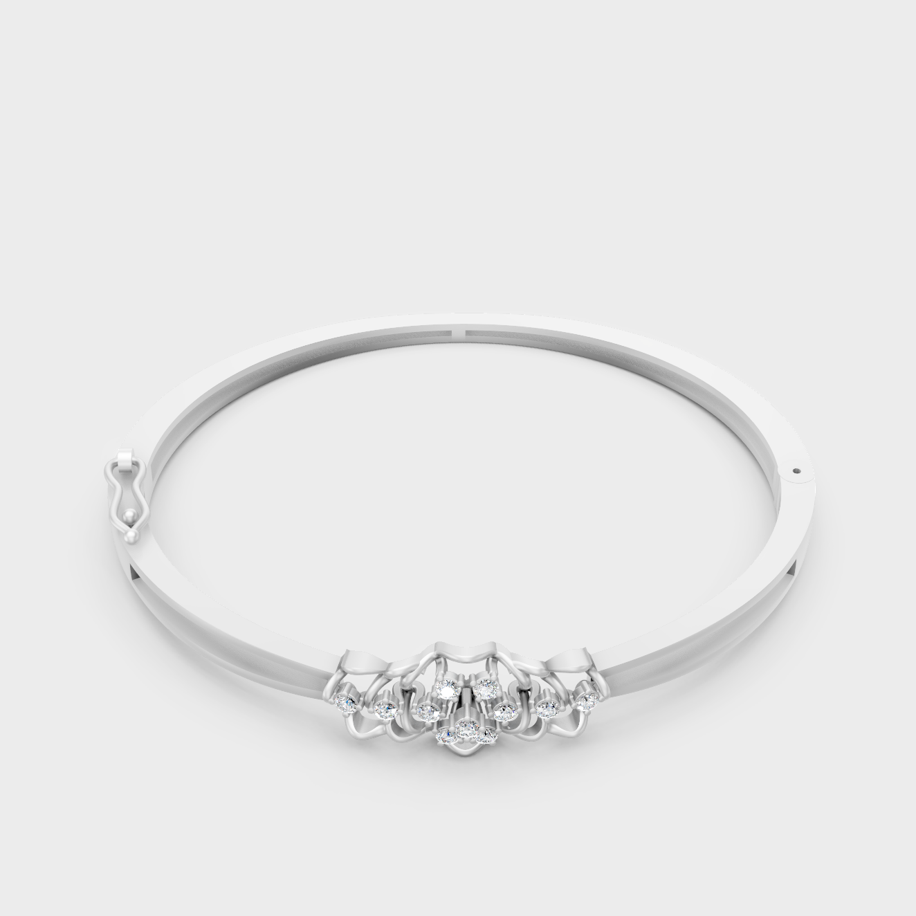 Platinum Round Diamond Oval Bracelet 0.32 Ct Lab Grown Sleek Luxury Style