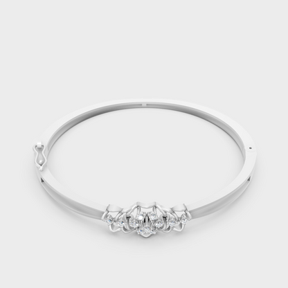 Platinum Round Diamond Oval Bracelet 0.32 Ct Lab Grown Sleek Luxury Style