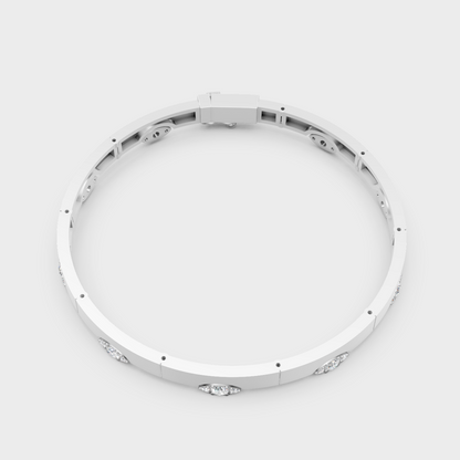 White Gold Round Diamond Bracelet 0.62 Ct Lab Grown Timeless Style